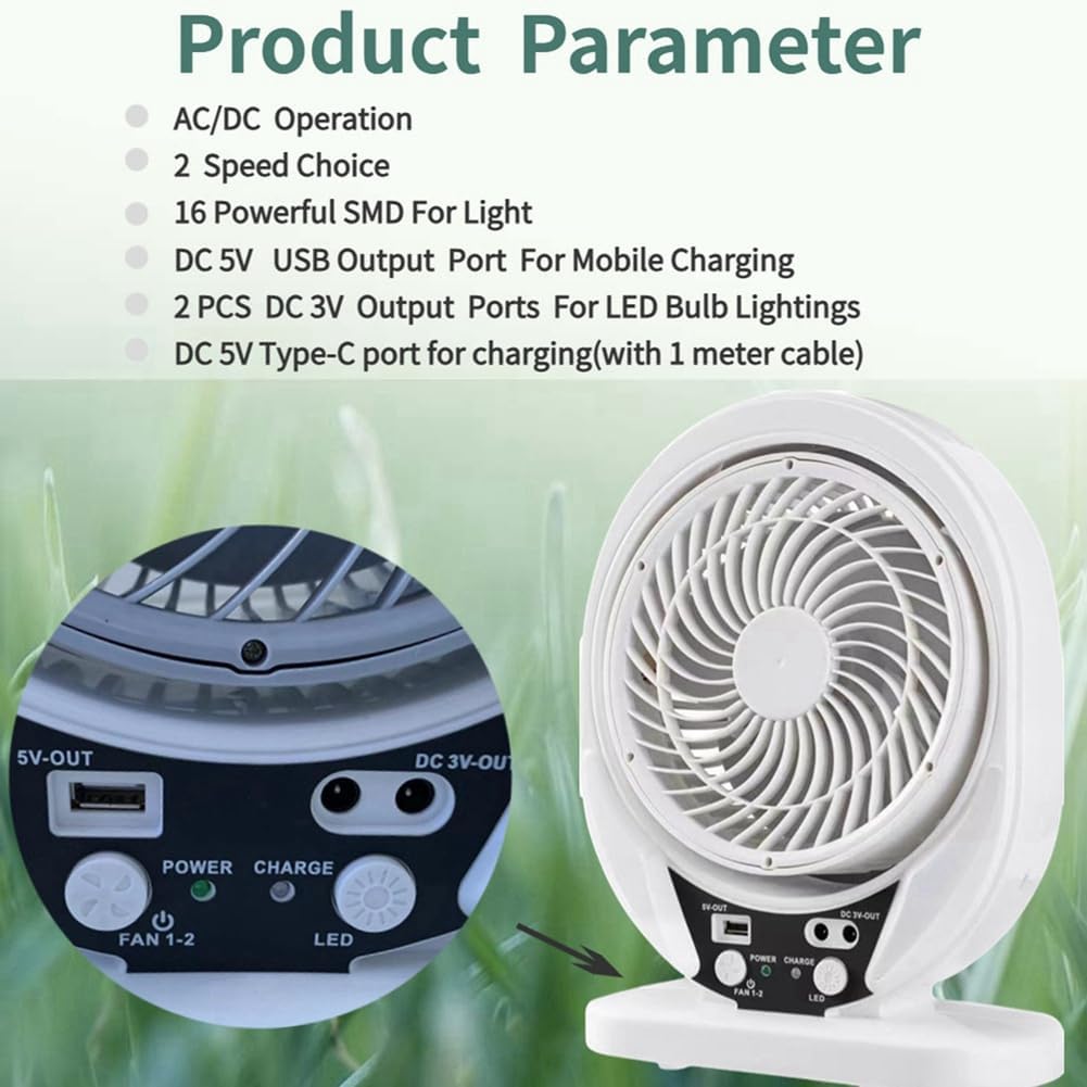 Abanico Solar Recargable Portatil